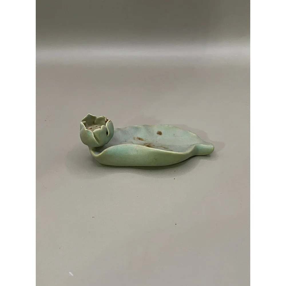 Celadon Leaf Incense Holder 3.5